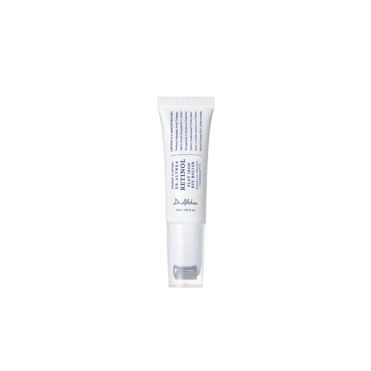 Dr. Althea Retinol Flat Iron Eye Roller – 25ml anti-aging eye serum with Retinol, Peptides, and cooling metal applicator available at Atelier De Glow UK.