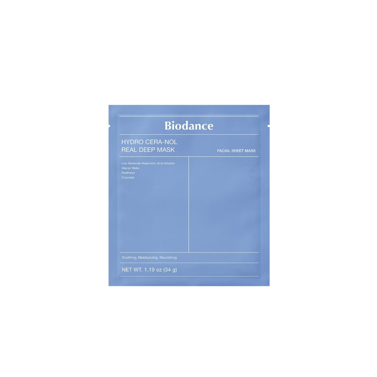 Biodance Hydro Cera-Nol Real Deep Mask – Korean hydrogel mask with Ceramides, Panthenol, and Hyaluronic Acid available at Atelier De Glow UK.