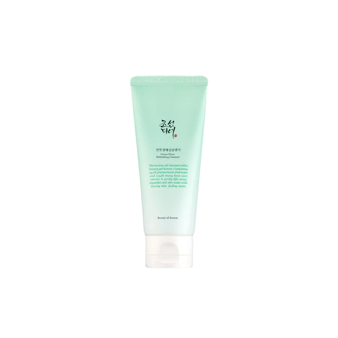 Beauty of Joseon Green Plum Refreshing Cleanser – 100ml low-pH hypoallergenic daily gel cleanser formulated with 24% Green Plum Fruit Water and 3% Mung Bean Extract available at Atelier De Glow UK.
