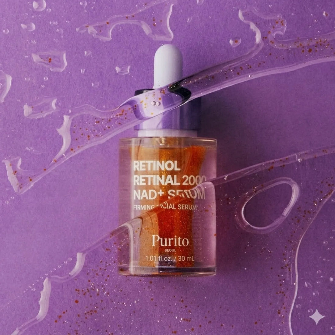 Purito SEOUL retinoid serum for deep forehead lines, stubborn texture gaps, and loss of facial elasticity – Advanced evening treatment from Atelier De Glow UK.