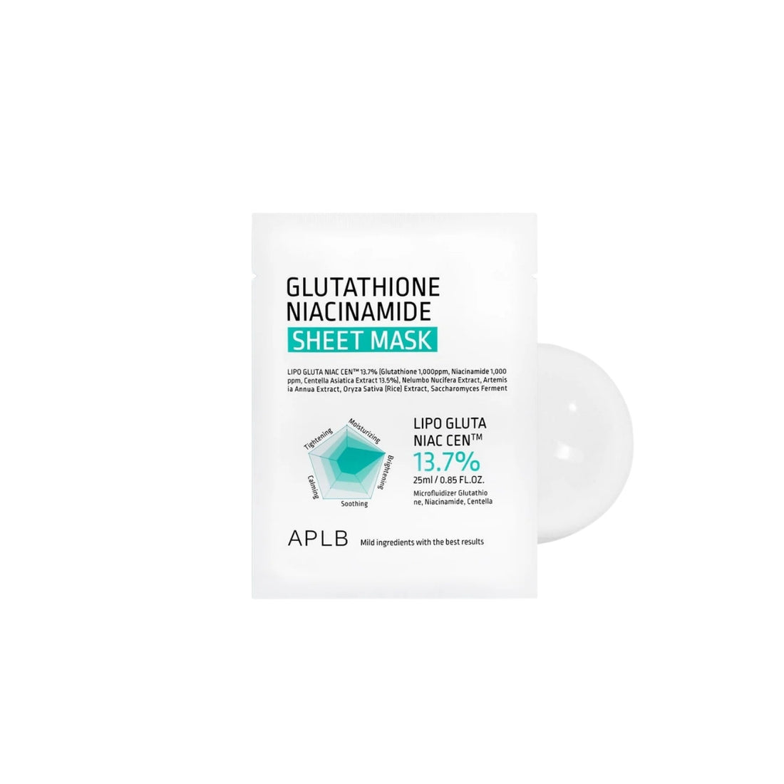 Mask 25ml – Korean brightening mask with high-concentration Glutathione and Niacinamide at Atelier De Glow UK.