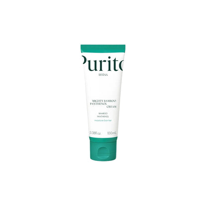 Purito SEOUL Mighty Bamboo Panthenol Cream 100ml – intensive soothing and hydrating moisturizer with bamboo water and panthenol for skin barrier support at Atelier De Glow UK.
