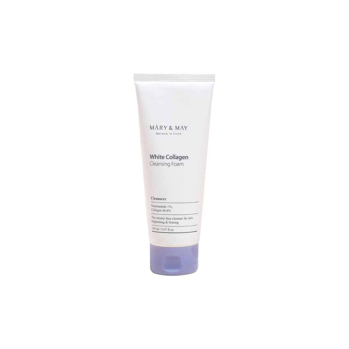 Mary &amp; May White Collagen Cleansing Foam – 150ml daily low-irritation brightening cream foam with 46.6% Hydrolyzed Collagen available at Atelier De Glow UK.