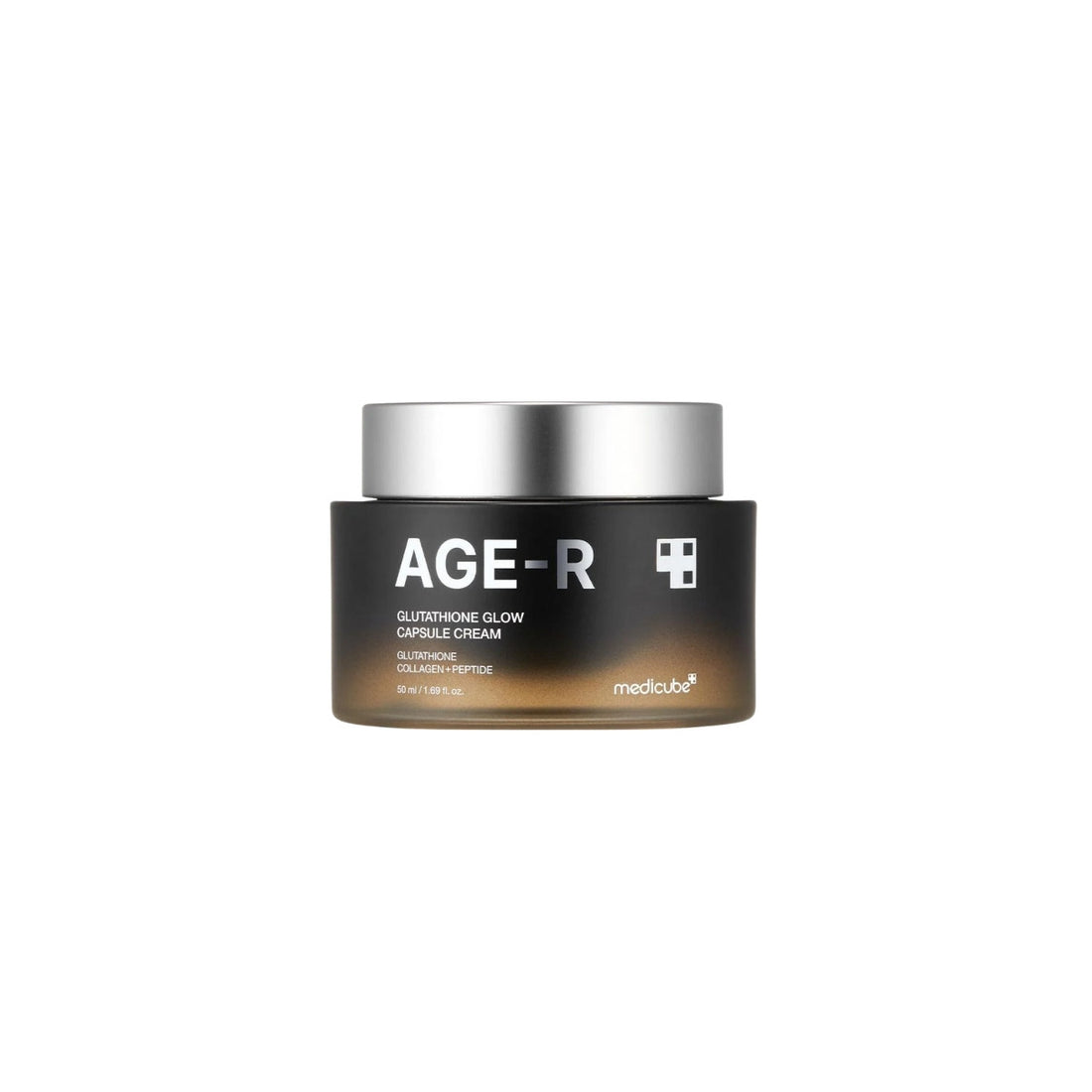 Medicube AGE-R Glutathione Glow Capsule Cream – 50ml clinical brightening moisturizer formulated with 99.4% pure encapsulated Glutathione, Peptides, and Ceramides available at Atelier De Glow UK.