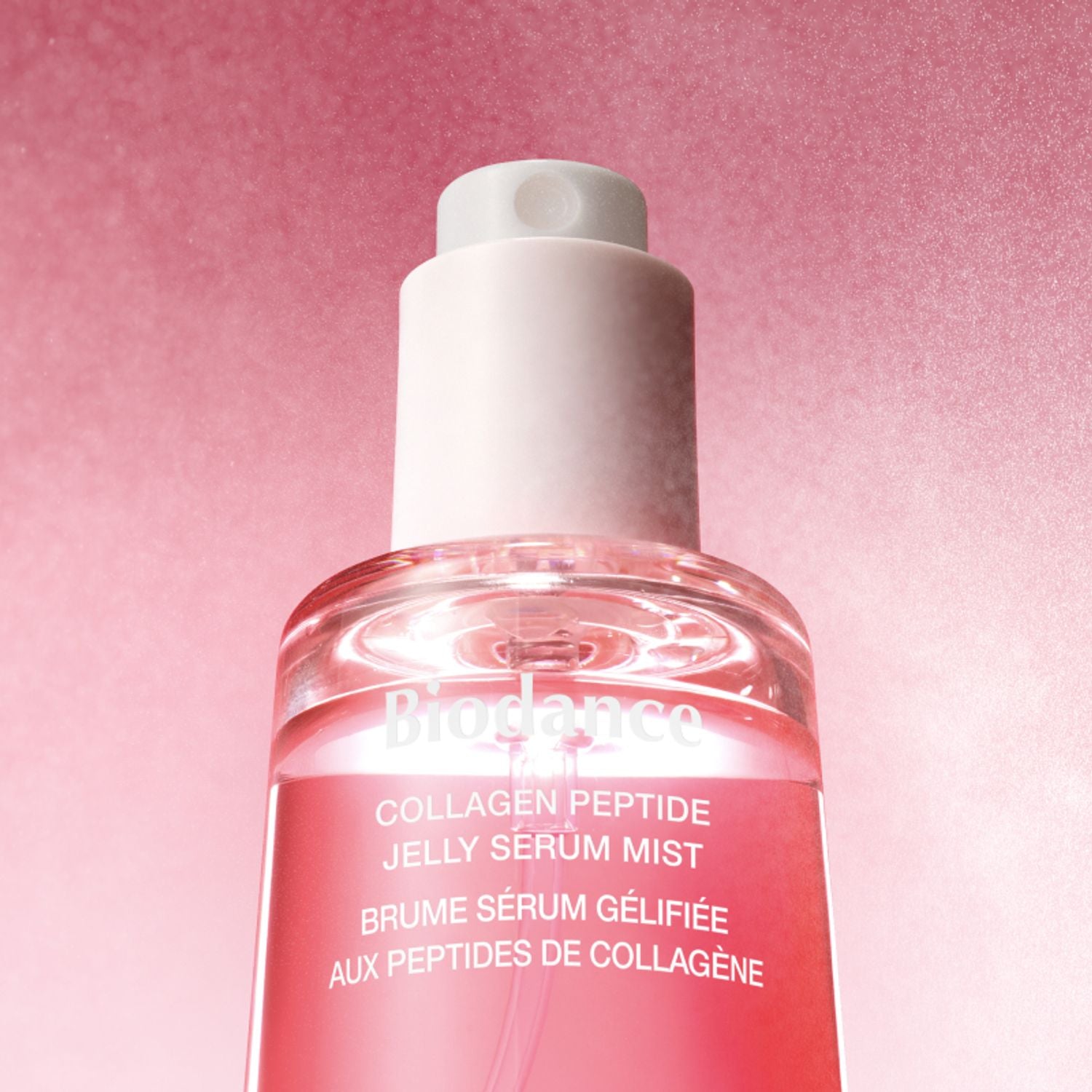 Unique jelly-to-mist texture of Biodance Collagen Serum Mist – Fine, non-sticky micro-drop spray that sets into a moisture film at Atelier De Glow UK.