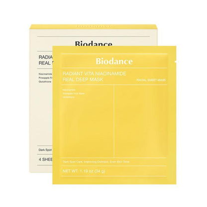 Biodance  Radiant Vita Niacinamide Real Deep Mask 4PCs