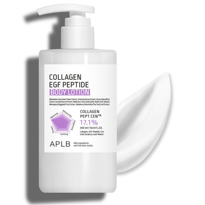 APLB Collagen EGF Peptide Body Lotion 300ml pump bottle – EGF (Epidermal Growth Factor) and Multi-Peptide Korean body care available at Atelier De Glow UK
