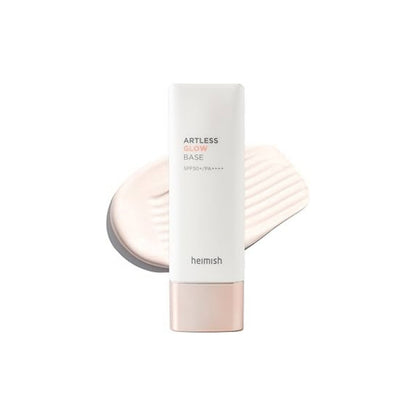 Heimish Artless Glow Base SPF 50+ PA+++ – 40ml illuminating makeup primer and sunscreen with botanical extracts available at Atelier De Glow UK.
