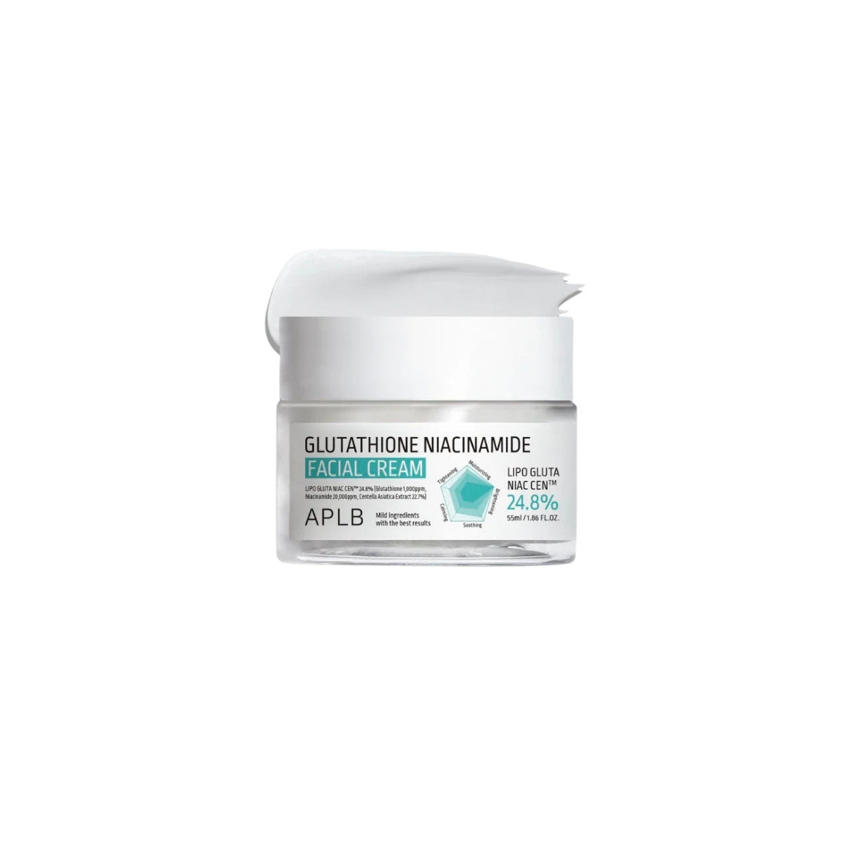 APLB Glutathione Niacinamide Facial Cream – Korean brightening moisturizer with Glutathione and Niacinamide available at Atelier De Glow UK.