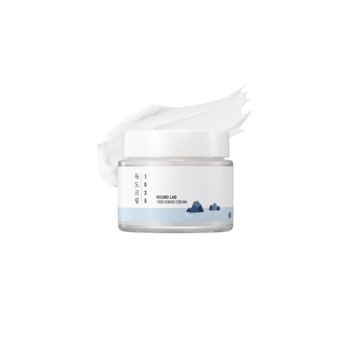 Round Lab 1025 Dokdo Cream 80ml – deep hydrating moisturizer formulated with mineral-rich Ulleungdo deep sea water for sensitive skin available at Atelier De Glow UK.