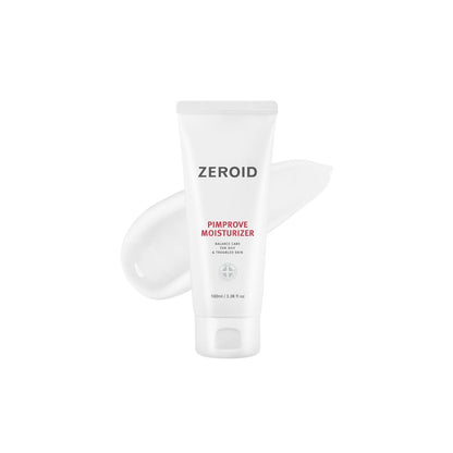 Zeroid Pimprove Moisturizer 100ml – soothing and non-comedogenic facial cream with MLE technology for sensitive and acne-prone skin available at Atelier De Glow UK.