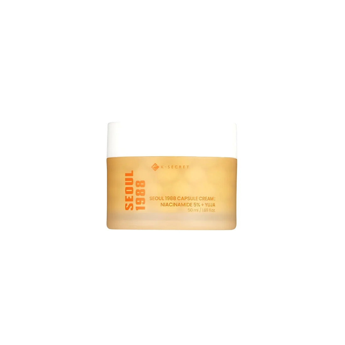 KSECRET SEOUL 1988 Capsule Cream Niacinamide 5% + Yuja – 50ml customizable vitamin capsule and antioxidant gel cream available at Atelier De Glow UK.
