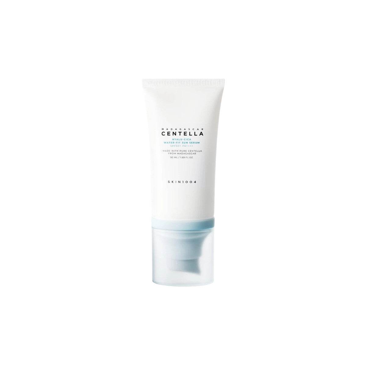 SKIN1004 Madagascar Centella Hyalu-Cica Water-Fit Sun Serum SPF50+ PA++++ – hydrating chemical sunscreen with Centella Asiatica for soothing UV protection at Atelier De Glow UK.