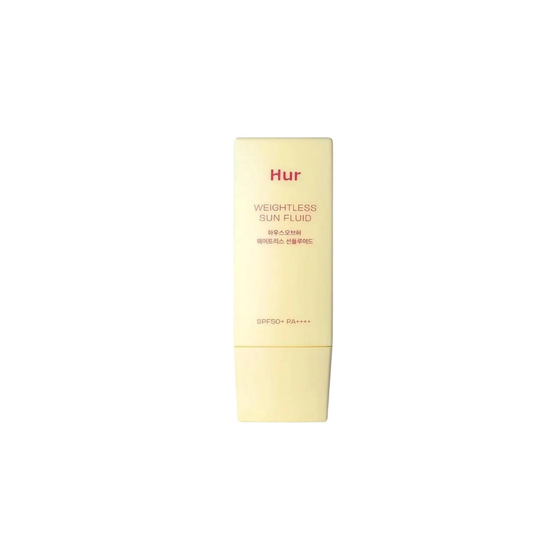 House of Hur Weightless Sun Fluid SPF 50+ PA++++ – 50ml ultra-light chemical sunscreen with a natural finish available at Atelier De Glow UK.