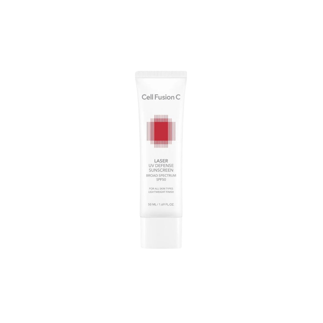 Cell Fusion C Laser UV Sunscreen – 50ml Korean sunscreen with Peptides, Ceramide, and Collagen available at Atelier De Glow UK.
