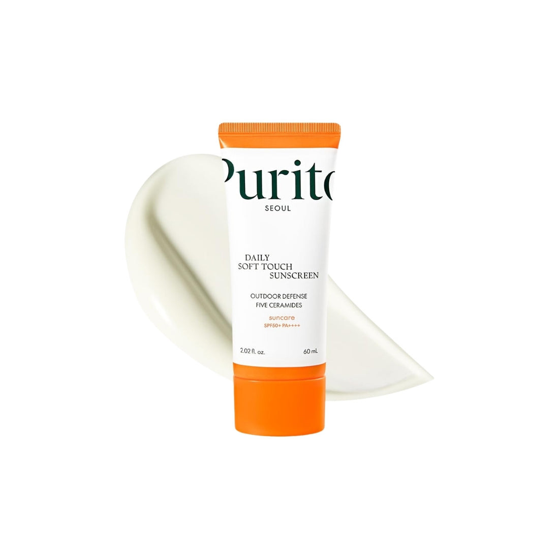 Purito SEOUL Daily Soft Touch Sunscreen SPF50+ PA++++ – lightweight chemical sunscreen with 5-ceramide complex for matte, protected skin available at Atelier De Glow UK.
