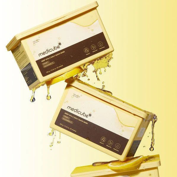 Medicube Deep Vita C Quick Mask for morning skin dullness, dark post-acne blemishes, rough texture dry patches, and tired sallow undertones – Brightening prep from Atelier De Glow UK.