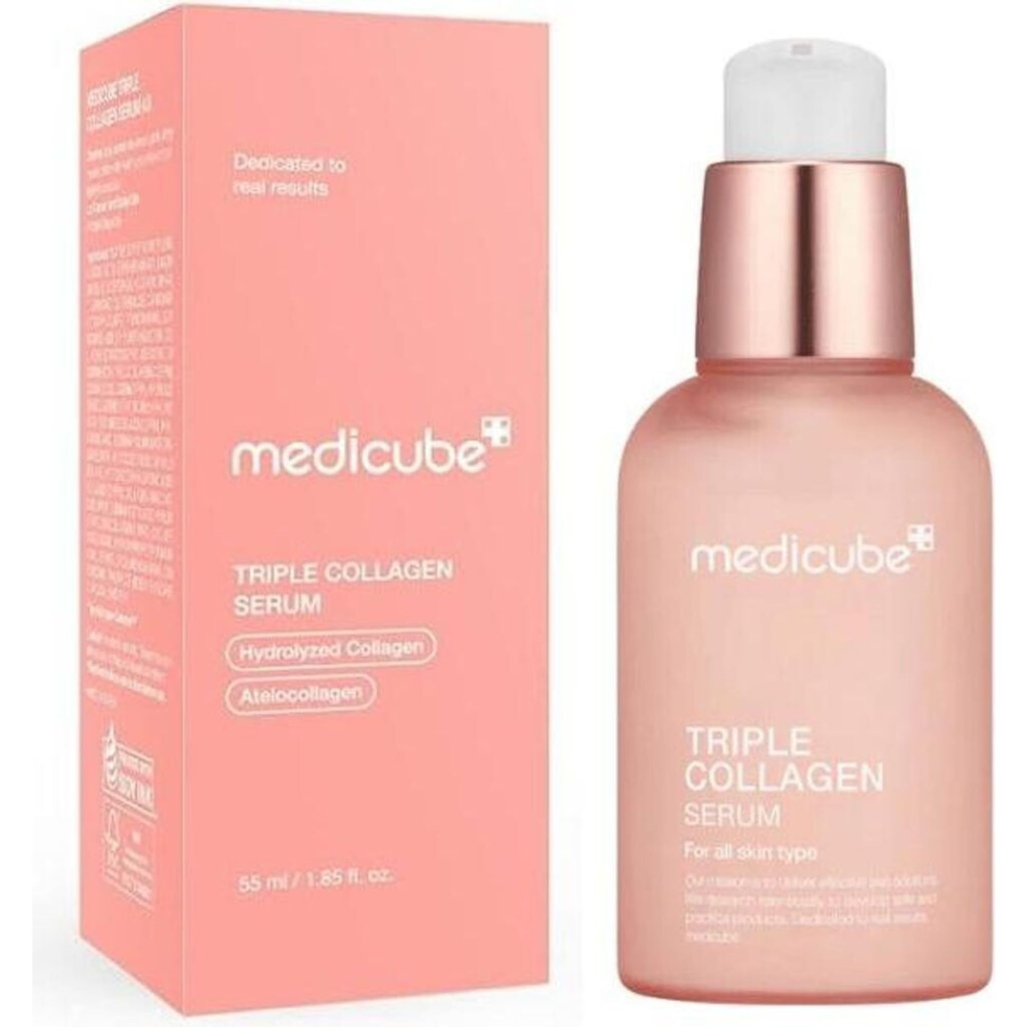 Rich, milky, and syrup-like fast-absorbing texture of Medicube Triple Collagen Serum 4.0 smoothing effortlessly over a facial canvas at Atelier De Glow UK.