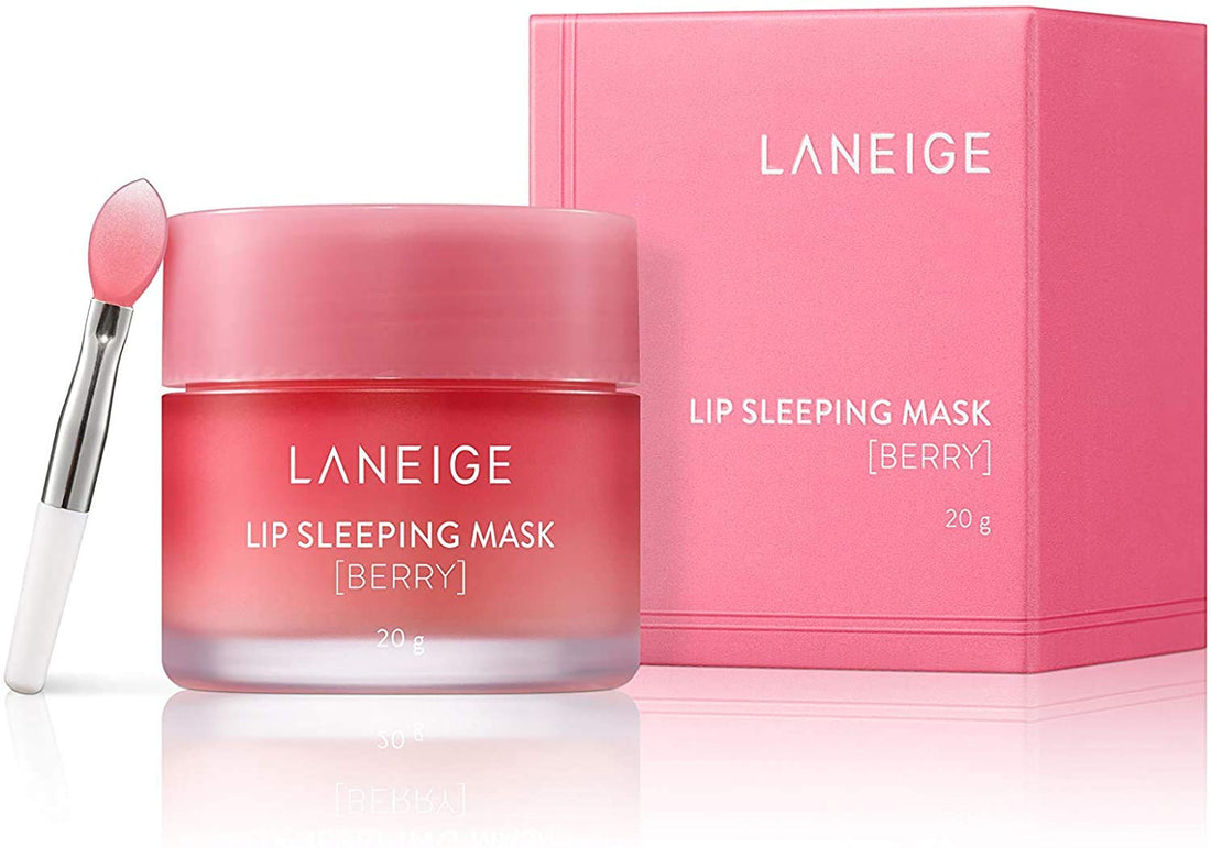 Laneige lip mask for peeling dry lips, chronic winter chapping, and deep vertical lip lines – Restorative "Berry Complex" balm from Atelier De Glow UK.