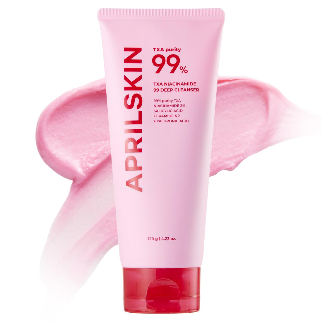 APRILSKIN TXA Niacinamide 99 Deep Cleanser – 120g brightening face wash with Tranexamic Acid and high-purity Niacinamide at Atelier De Glow UK.