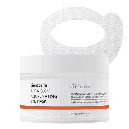 Genabelle PDRN 360 Rejuvenating Eye Mask – 70 hydrogel patches with Salmon DNA and Tranexamic Acid available at Atelier De Glow UK.