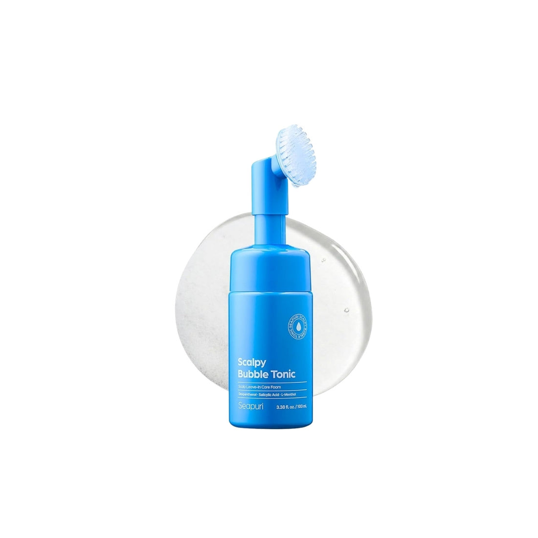 seapuri Scalpy Bubble Tonic – 100ml cooling micro-bubble scalp serum formulated with Salicylic Acid BHA, L-Menthol, and Panthenol available at Atelier De Glow UK.