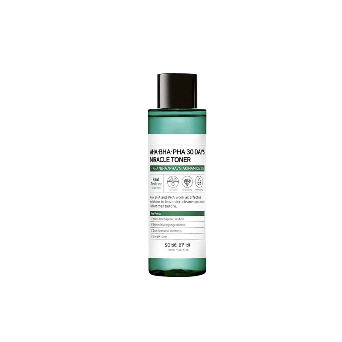 Some By Mi AHA BHA PHA 30 Days Miracle Toner 150ml – exfoliating facial toner with Tea Tree extract for acne-prone skin available at Atelier De Glow UK.