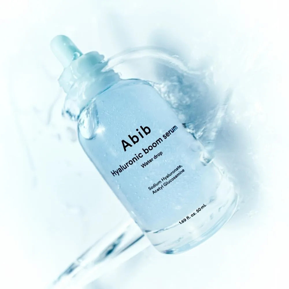 Abib Water Drop Serum for treating severe skin tightness, fine dehydration lines, dry flaking cheeks, and heat-induced facial flushing – Plumper from Atelier De Glow UK.