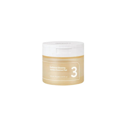 numbuzin No.3 Radiance Glowing Essence Pad – 70-count Korean fermented toner pads with Bifida and Galactomyces available at Atelier De Glow UK.