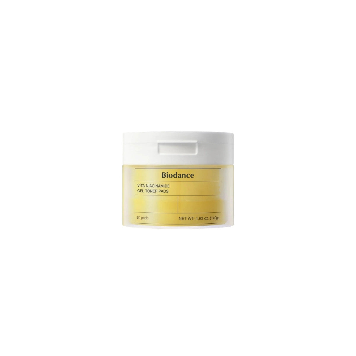 Biodance Radiant Vita Niacinamide Gel Toner Pads – 60-pack premium gel-type toner sheets infused with 2% Niacinamide, Glutathione, and Pineapple Fruit Water available at Atelier De Glow UK.
