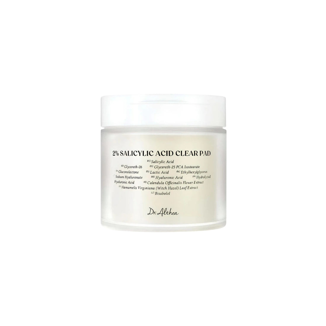 Dr. Althea 2% Salicylic Acid Clear Pad – 65 dual-textured BHA exfoliating pads for acne-prone skin at Atelier De Glow UK.