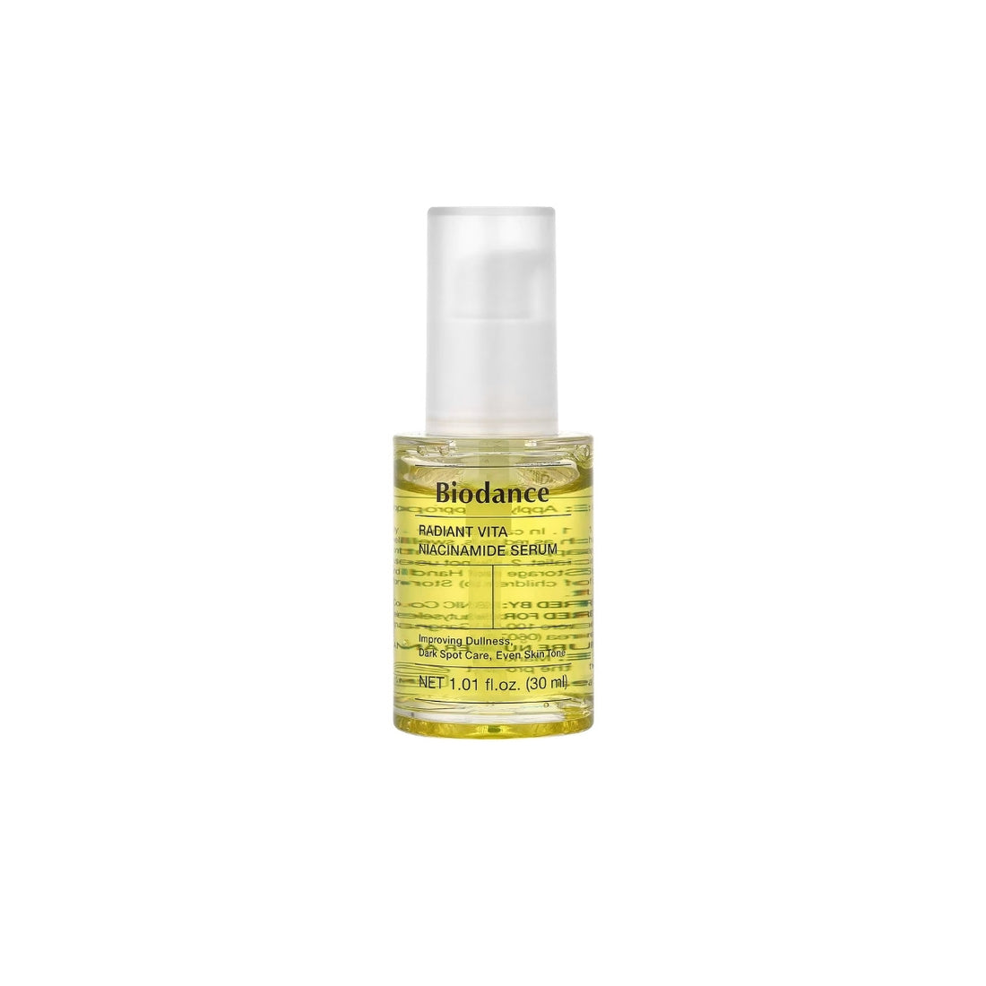Biodance Radiant Vita Niacinamide Serum – 30ml liposomal brightening serum powered by 2% Niacinamide, Glutathione, and a Multi-Vitamin complex available at Atelier De Glow UK.