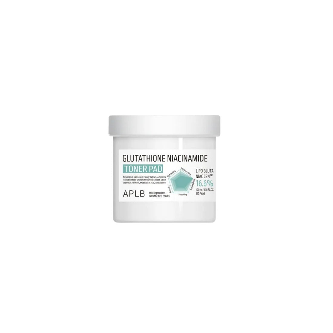 APLB Glutathione Niacinamide Toner Pad – 70-pack Korean brightening pads with Glutathione and Niacinamide available at Atelier De Glow UK.