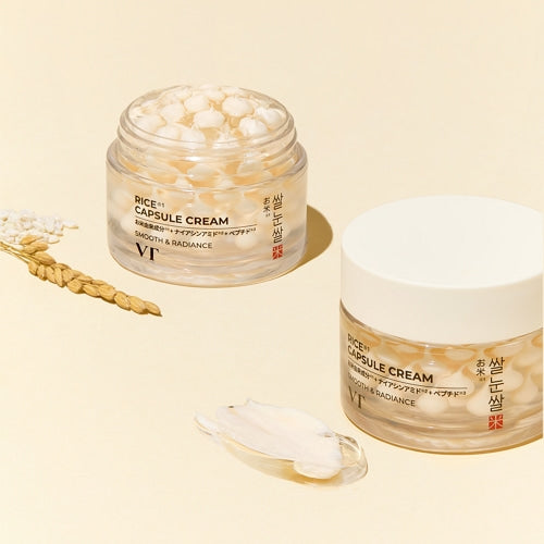 VT Rice Ceramide Cream – TikTok viral "Topical Fermented Rice Drip &amp; 24-Hour Non-Sticky Moisture Barrier Wrap" for a glass skin profile, shop at Atelier De Glow UK.