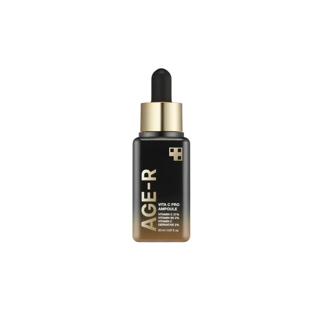 Medicube AGE-R Vita C Pro Ampoule – 20ml high-potency clinical brightening serum with 21% pure Vitamin C and 2% Panthenol available at Atelier De Glow UK.