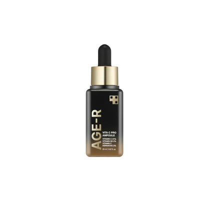 Medicube AGE-R Vita C Pro Ampoule – 20ml high-potency clinical brightening serum with 21% pure Vitamin C and 2% Panthenol available at Atelier De Glow UK.