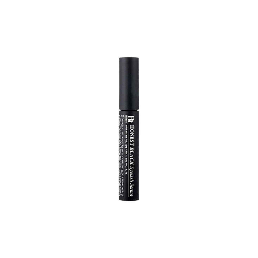 BENTON Honest Black Eyelash Serum – 8ml vegan black-tinted lash growth serum formulated with Biotinoyl Tripeptide-1, Beer Yeast Extract, and Amino Acids available at Atelier De Glow UK.