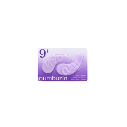 numbuzin No.9 NAD+ Collagen Under Eye Patches – 5 pair pack of Korean hydrogel eye masks with NAD+ and Low-Molecular Collagen available at Atelier De Glow UK.