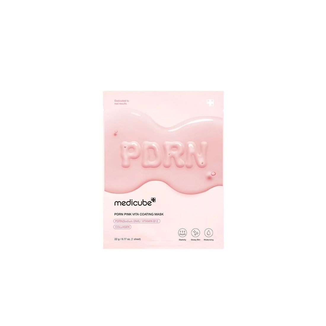 Medicube PDRN Pink Vita Coating Mask – 22g premium smart indicator sheet mask formulated with 99% pure Salmon PDRN, Pink Vitamin B12, and Collagen available at Atelier De Glow UK.