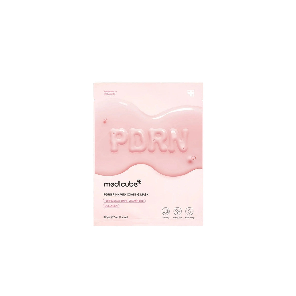 Medicube PDRN Pink Vita Coating Mask – 22g premium smart indicator sheet mask formulated with 99% pure Salmon PDRN, Pink Vitamin B12, and Collagen available at Atelier De Glow UK.