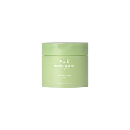 Abib Heartleaf Spot Pad Calming Touch – 80 Korean toner pads with 40,000ppm Heartleaf Extract available at Atelier De Glow UK.