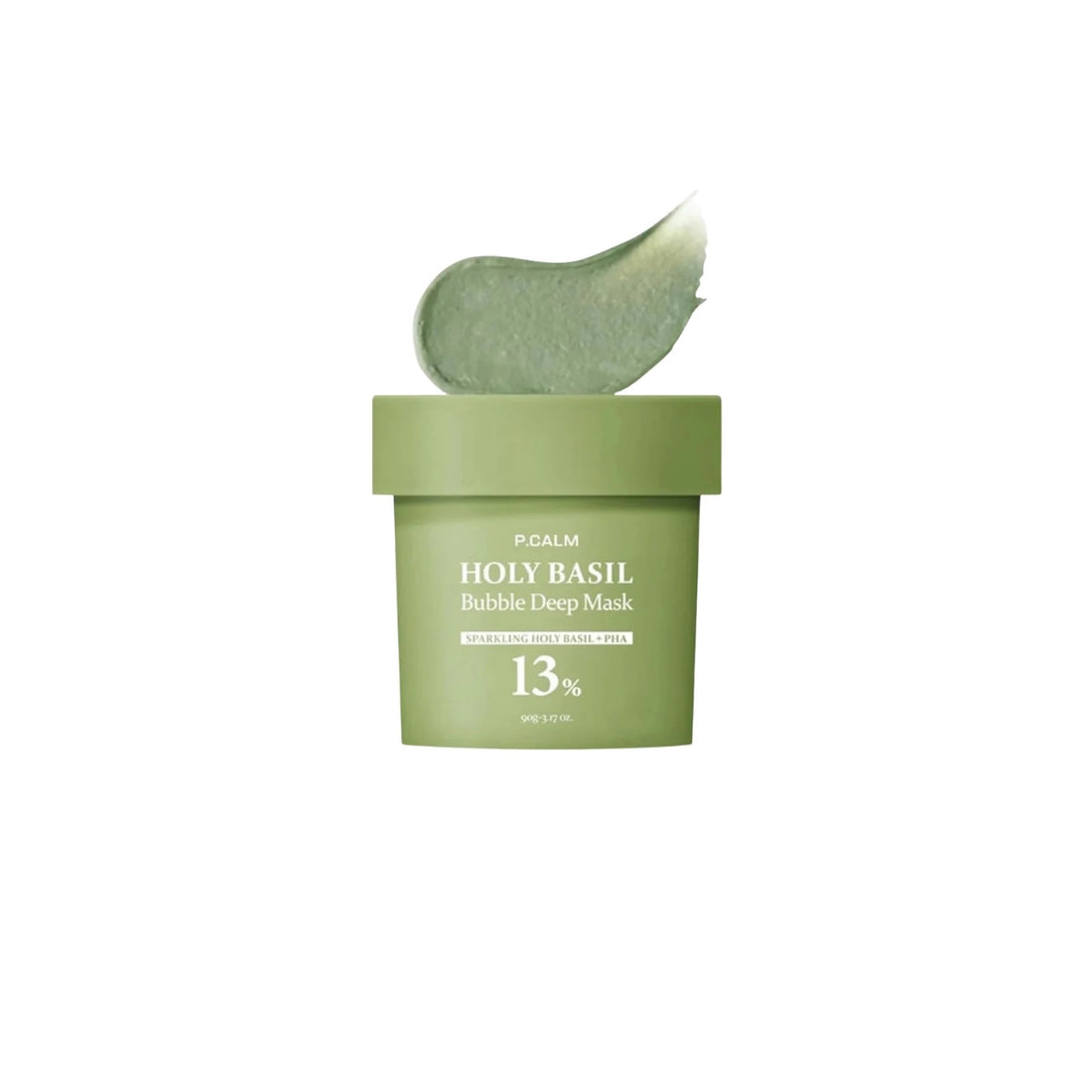 P.CALM Holy Basil Bubble Deep Mask 90g for pore cleansing, available at Atelier De Glow UK - K-Beauty Specialist.