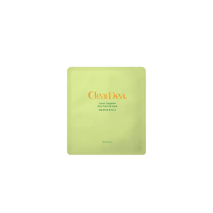 ClearDea Green Tangerine Pore Tok-Tok Mask 20g – brightening facial sheet mask with green tangerine extract for pore care and radiance available at Atelier De Glow UK.