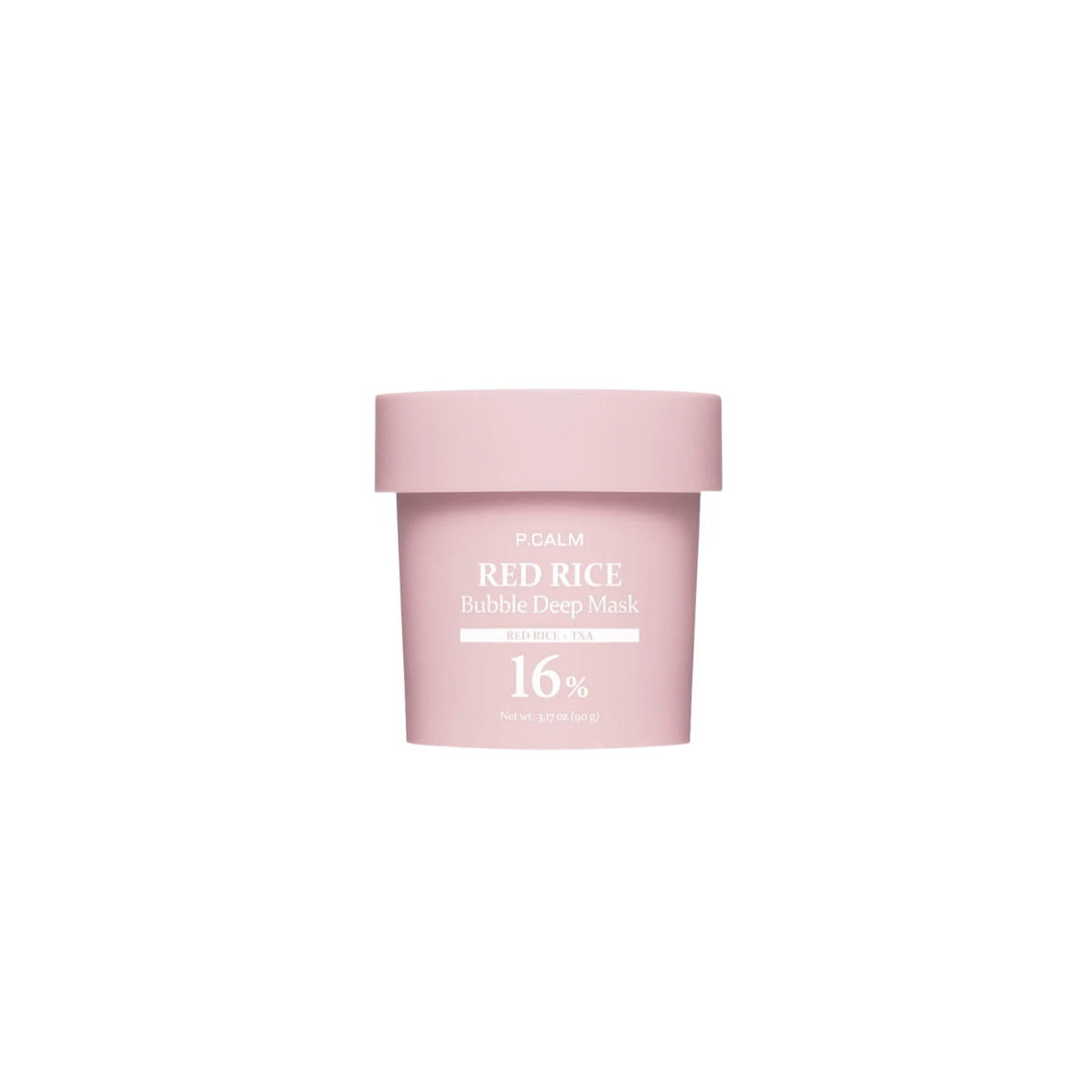P.CALM Red Rice Bubble Deep Mask 90g for brightening and pore care, available at Atelier De Glow UK.