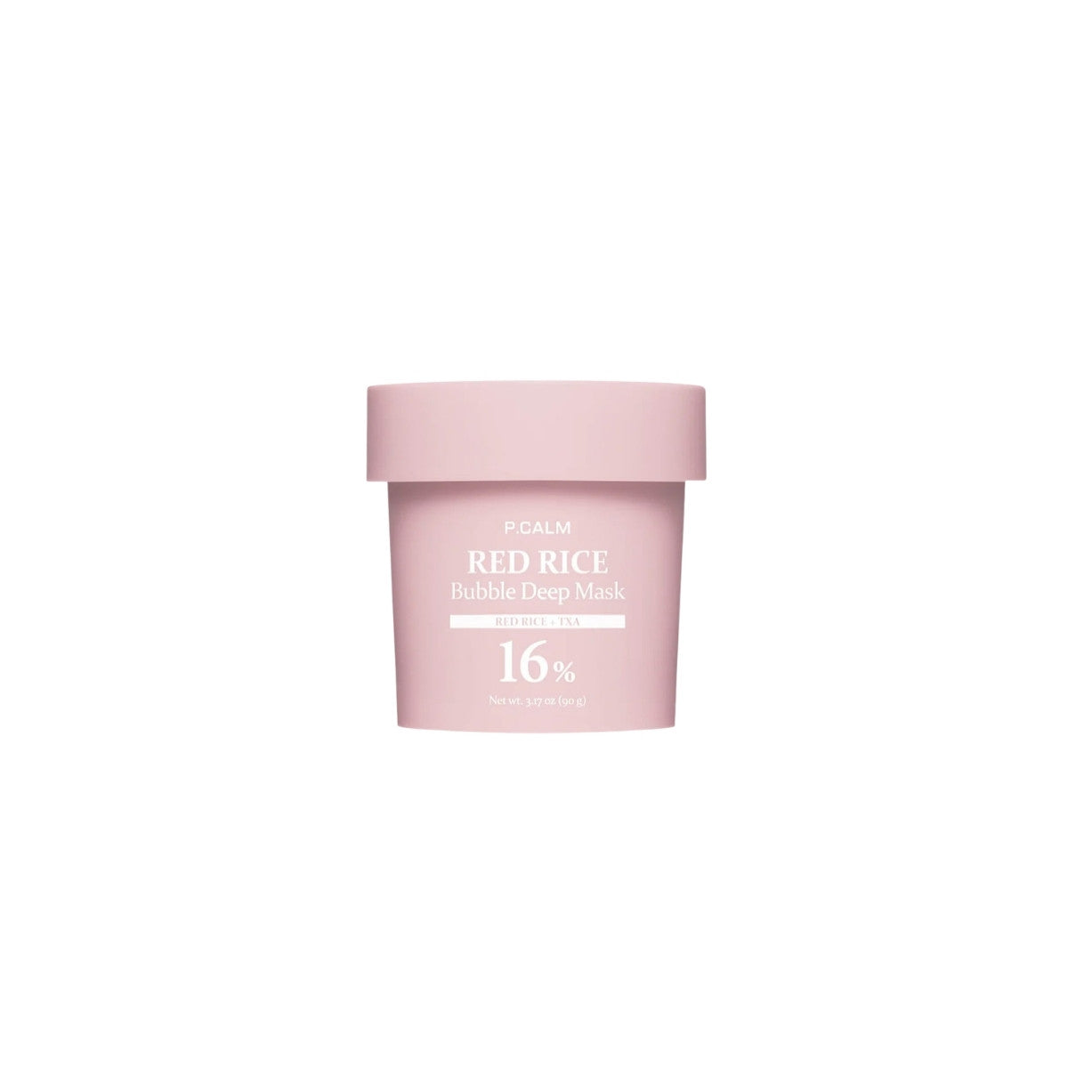 P.CALM Red Rice Bubble Deep Mask 90g for brightening and pore care, available at Atelier De Glow UK.