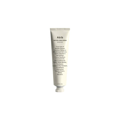Abib Jericho Rose Crème Nutrition Tube – 75ml Korean nourishing face cream with Resurrection Plant and Chaga Mushroom available at Atelier De Glow UK.