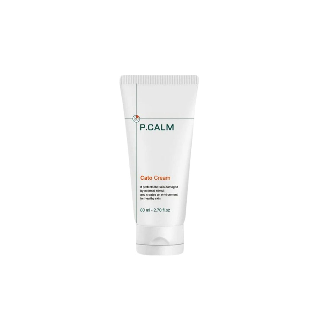 P.CALM Cato Cream 80ml – fragrance-free barrier repair moisturizer formulated with ceramides, cholesterol, and fatty acids for sensitive and damaged skin available at Atelier De Glow UK.