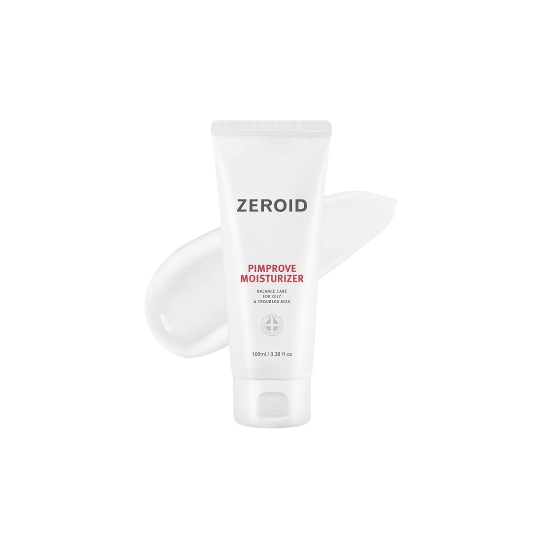 Zeroid Pimprove Moisturizer 100ml – soothing and non-comedogenic facial cream with MLE technology for sensitive and acne-prone skin available at Atelier De Glow UK.