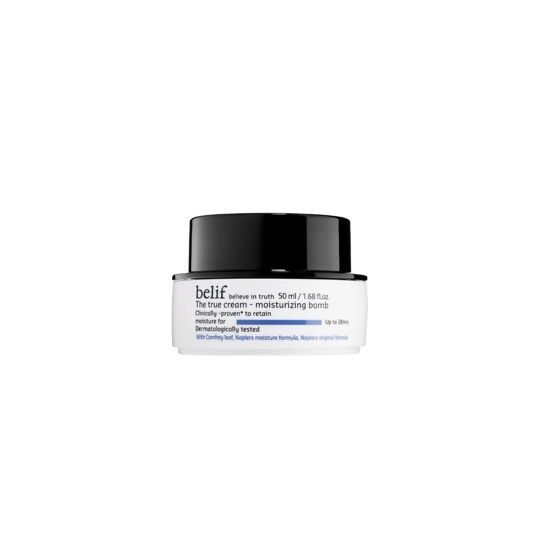 belif The True Cream Moisturizing Bomb – 50ml high-performance barrier-repair cream powered by Comfrey Leaf Extract and Napiers Moisture Formula available at Atelier De Glow UK.