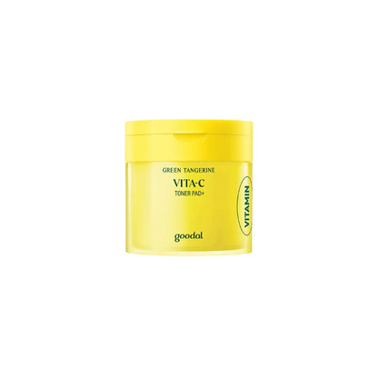 Goodal Green Tangerine Vita C Dark Spot Care Pad – 70-count Korean toning pads featuring 70% Green Tangerine Extract and Vitamin C available at Atelier De Glow UK.
